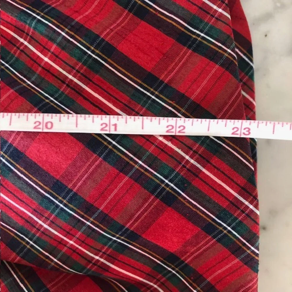 GYMBOREE Red Tartan Plaid Sleeveless Black Velvet Bow Dress 5T